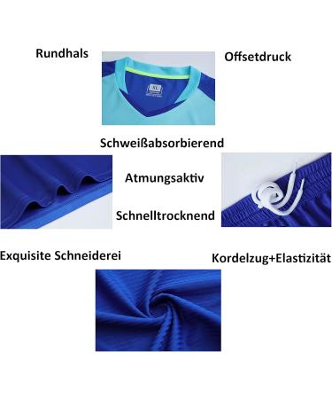 Personalized Football Jersey Set - Custom Name Number & Team Logo | Colorful Blue T-Shirt & Shorts for Kids & Men - Buy Online on GoSupps.com