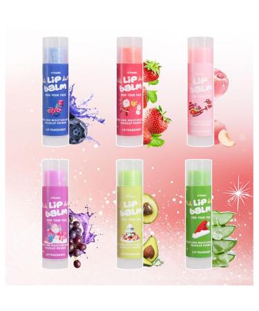 6 Piece Christmas Lip Balm Set Fruity Scented Hydrating Lip Care Perfect for Holiday Gift Giving Multicolor One Size One Size Multicolor - Buy Online on GoSupps.com