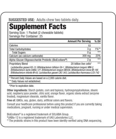 GoSupps.com - Kyolic Kyo-Dophilus Pro+Synbiotic  Berry Smoothie 20 Billion CFU 50 Chewable Tablets - Buy Online on GoSupps.com