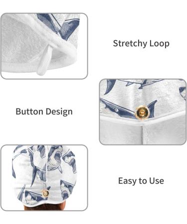 Angry Grey Shark Hair Towel 2 Pack - Super Absorbent Quick Dry Hair Turbans for Women & Girls - Buy Online on GoSupps.com