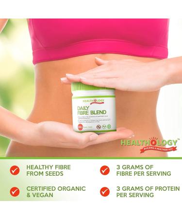 HEALTHOLOGY Daily Fibre Blend | Fibre Powder Supplement | Vegan & Certified Organic Fiber Source 240 gram - Buy Online on GoSupps.com