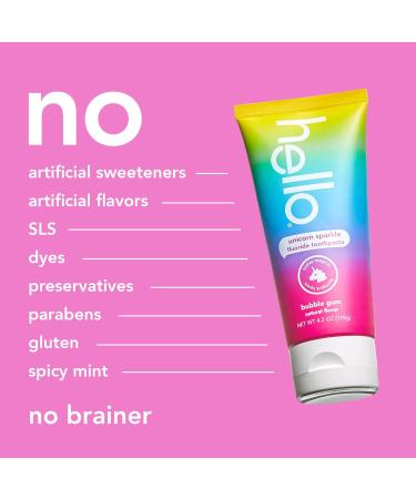 hello Unicorn Sparkle Kids Toothpaste with Fluoride, Bubble Gum Toothpaste, 4.2 Oz Tube (Pack of 3) - Buy Online on GoSupps.com