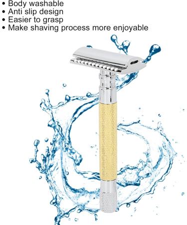 Buy Manual Safety Razor - Zinc Alloy Retro Double Sided Safety Razor for Travel & Home | Eco-Friendly Gold Design - Buy Online on GoSupps.com