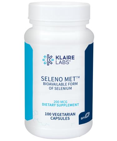 Klaire Labs Seleno Met - 200mcg Selenium as Hypoallergenic Selenomethionine, Bioavailable Antioxidant Support with No Yeast, Dairy & Gluten-Free (100 Capsules)