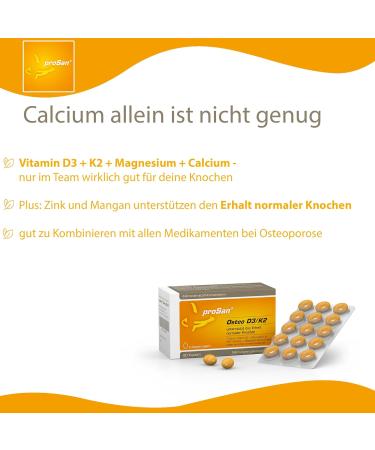 Prosan Osteo D3/K2 (60 Capsules) | Support Bone Health with D3 K2 Calcium & Magnesium | Ideal for Osteoporosis Treatment - Buy Online on GoSupps.com