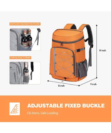 Maelstrom 35 Can Leakproof Insulated Cooler Backpack - Orange | Lightweight Soft Cooler Bag for Camping, Beach, Hiking - Travel and Lunch Cooler - Buy Online on GoSupps.com