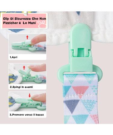 Pacified Chains Set - 5 Pacifiers Clips & Holders for Baby Boys & Girls | International Shipping - Buy Online on GoSupps.com