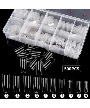 500pcs Natural French Acrylic Fake Nails Art Tips - Transparent False Nails with Box for Women & Girls - Buy Online on GoSupps.com