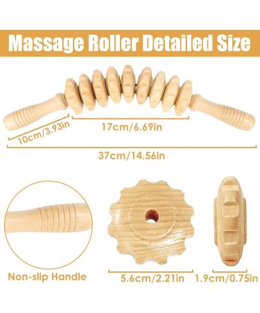 Wooden Massage Roller Fascia Roll Curved Massage Tool for Muscle Relaxation Body Shaping & Anti-Cellulite Beech Wood - Buy Online on GoSupps.com