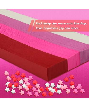 540 Sheets Double-Sided Origami Star Paper Strips - 4 Colors Lucky Star Decoration Folding Paper - Art Craft DIY (Pink) - Buy Online on GoSupps.com