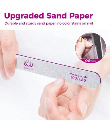 Capularsh 16Pack Professional Manicure Tools Kit - Nail Files & Buffers for Acrylic Dip Nails - 10pcs 100/180 Grit Double Sided Files & 6pcs Four Sided 120 Grit Buffers - Buy Online on GoSupps.com
