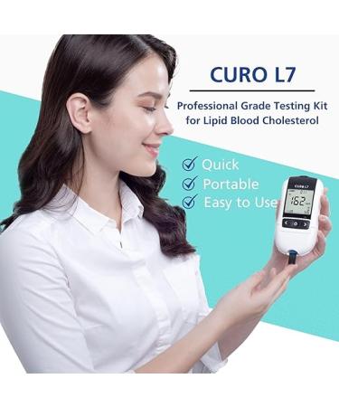 CURO-L7 Professional Grade Blood Cholesterol Test Home Kit with All-in-One Test Device & 10 Test Strips - Buy Online on GoSupps.com