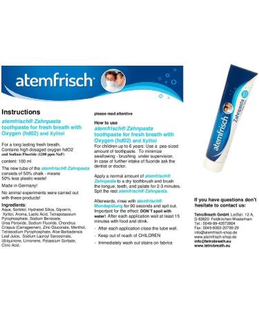 Breath Fresh Toothpaste 100ml - Made in Germany | Combat Bad Breath & Reduce Plastic Waste - Buy Online on GoSupps.com