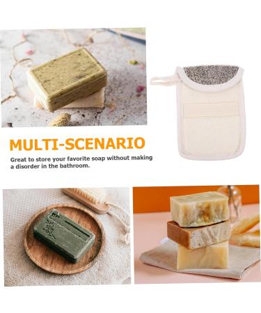 Baluue 6 Pcs Handmade Soap Storage Bag Sponges for Bathing Natural Sisal Soap Pouch Hanger Foam Black Flax - Buy Online on GoSupps.com