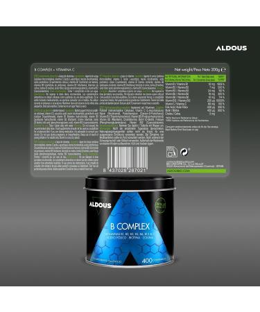 Vitamine B Complex + Vitamine C - 400 comprim s pour plus d'un an - Multivitamines - Complexe Vitamine B avec Vitamine B12 B1 B2 B3 B5 B6 Acide Folique Biotine Choline - Vegan - ALDOUS - Buy Online on GoSupps.com