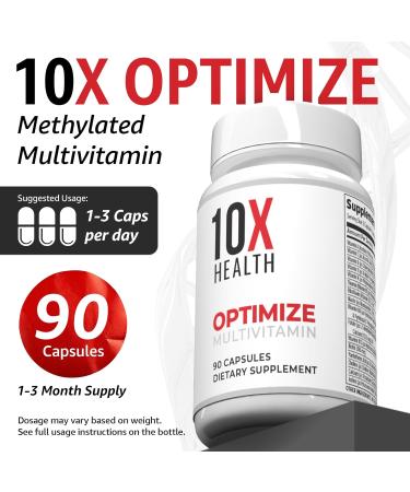 10X Health Optimize (Daily) & Sleep (PM) Bundle - Methylated Multivitamin Capsules + Magnesium L Theanine & Melatonin - Buy Online on GoSupps.com