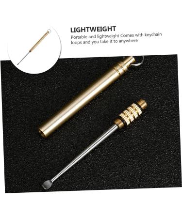 Titanium Alloy Ear Digger & Plugs Set for Ear Cleaning - Golden Stainless Steel Ear Spoon for Portable Wax Cleaner Care - Buy Online on GoSupps.com