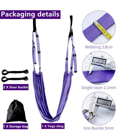 Wavata Aerial Yoga Hammock - Nylon Yoga Swing for Ballet Pilates & Gymnastics | Purple Anti-Gravity Loop for Flexibility Training - Buy Online on GoSupps.com