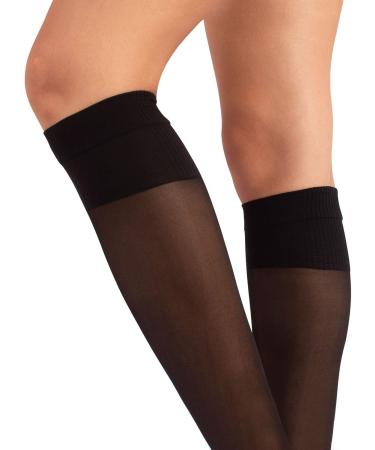Calcitaly Knee Support Compression Stockings - 3 Pairs 10 mmHg High Compression Black & Skin Color Sizes 35-38 & 39-42 70 Den Made in Italy - Buy Online on GoSupps.com