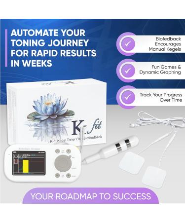 K-fit Kegel Toner Plus Biofeedback | Pelvic Floor Exercise Device for Incontinence | 22 Stim Programs & 6 Biofeedback Games - Rechargeable Full Color LCD - Buy Online on GoSupps.com