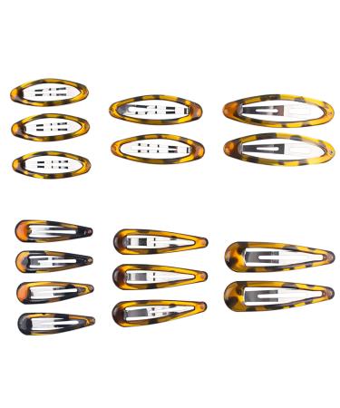 16pcs Snap Hair Clips  Classic Tortoise Hair Clip  Vintage Hairpin Accessories for Women Girls  Metal Barrettes Various Size and Style Combinations Suitable for All Hair Types