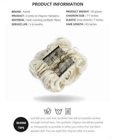 Yamel Cream Blonde Chignon Hairpiece | Curly Bun Scrunchie Extensions for Women - Buy Online on GoSupps.com