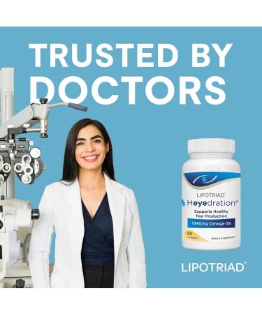 Lipotriad Heyedration Eye Vitamins - 60 Softgels 30-Day Supply - Omega 3 Supplement with Vitamin E & Organic Flaxseed Oil 60 Count (Pack of 1) Heyedration - Buy Online on GoSupps.com