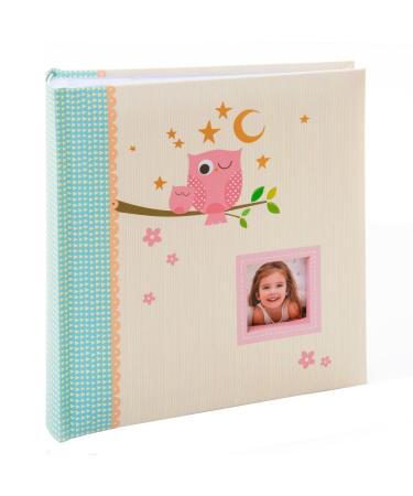 Kusso Childrens Photo Album Pink Sleepy Owl Design 200 Photos 6x4 Inch / 10x15cm PERSONALISE with a Favourite Photo for Babies Toddlers and Kids