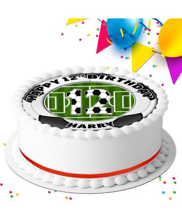 FOOTBALL YOUR AGE BIRTHDAY PERSONALISED EDIBLE ICING CAKE TOPPER FB025 - Buy Online on GoSupps.com