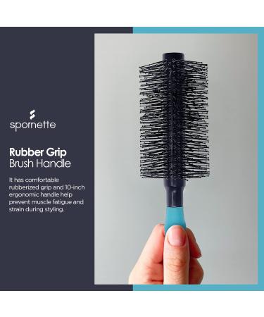 Spornette Double Stranded XL Round Brush 2.25 Inches - Nylon Bristles for Straightening, Anti-Frizz, Detangling, Volumizing - Ideal for Wavy, Curly, Medium & Long Hair Lengths - Pack of 1 - Buy Online on GoSupps.com