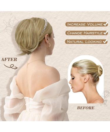Buy BARSDAR Short Pferance Dut Blond Hair Extension - 20cm Synthetic Chignon with Kamm Clip for Women - Mixed Blonde Urban Style - Buy Online on GoSupps.com