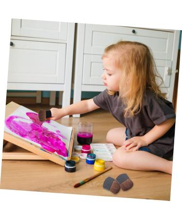 KALLORY 8pcs Painting Brush Drawing Art Supplies Stain Sponge Brush Eyeshadow Sponge Applicator Wood Black 4X3cm - Buy Online on GoSupps.com