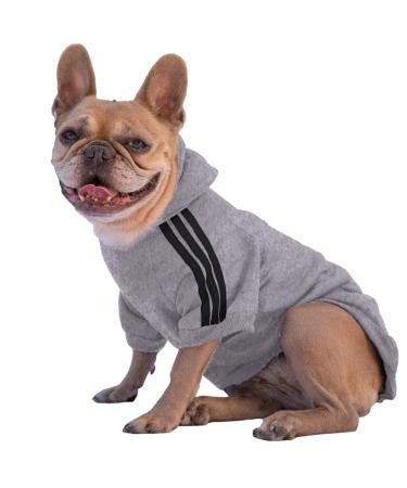 Ducomi dog sweater with hood for all sizes and breeds - warm and soft dog clothing - single -colored sweater for pets and puppies (gray 2xl) 2xl gray