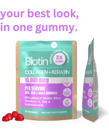 2X Stronger Hair Growth & Nail Strength Gummies 10 000 mcg Biotin 1500 mg Collagen & 300mg Keratin Thicker Fuller Hair Stronger Nails Radiant Skin Clinically Proven in 30 Days. - Buy Online on GoSupps.com
