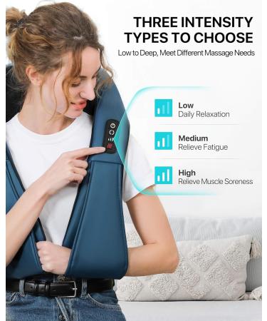 AllJOy Shiatsu Neck and Back Massage Device with Heat - Electric Shoulder & Foot Massager for Home & Office | Perfect Gift for Men & Women - Buy Online on GoSupps.com