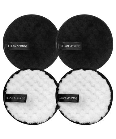 Arqumi Reusable Makeup Remover Pads 4PCS Eye Makeup Remover Pads Double-sided Microfibre Face Pads Washable Facial Cleansing Pads Makeup Remover Cloths For All Skin Types Black&White 2 Black & 2 White - Buy Online on GoSupps.com