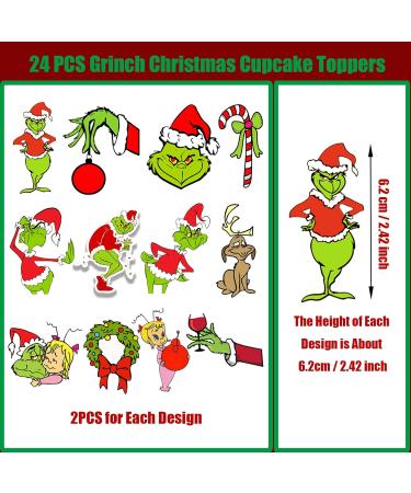 VARACL 24 Pieces Grinch Cupcake Toppers Grinch Christmas Cupcake Toppers Food Fruit Picks for Grinch Party Dessert Decoration Grinch Birthday Cake Decor Grinch Christmas Party Decorations Supplies - Buy Online on GoSupps.com