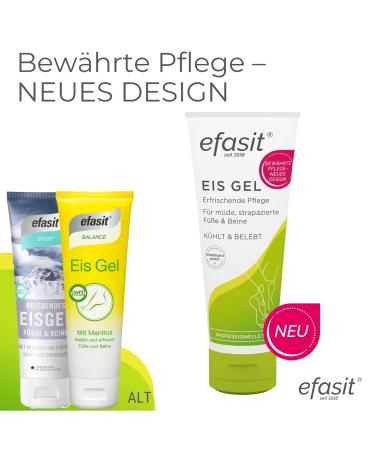 efasit Ice Gel 75 ml - Cooling Gel for Feet & Legs with Menthol & Grapefruit Extract | Refresh & Invigorate Your Skin - Buy Online on GoSupps.com