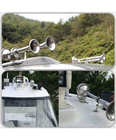 WerkWeit Dual Boat Horns - 12V Marine Trumpet Horn, Stainless Steel, Low & High Tone with Adjustable Support - Buy Online on GoSupps.com