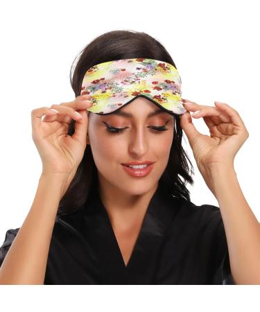 WELLDAY Beautiful Flowers Sleep Mask - Adjustable Night Eye Shade for Comfortable and Deep Sleep - Buy Online on GoSupps.com