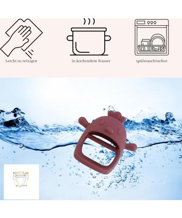 Kingnable Bite Ring for Babies - BPA Free Silicone Dental Aid Toy (3 Months+) - Soothes Wounded Gums - Dark Pink - Buy Online on GoSupps.com