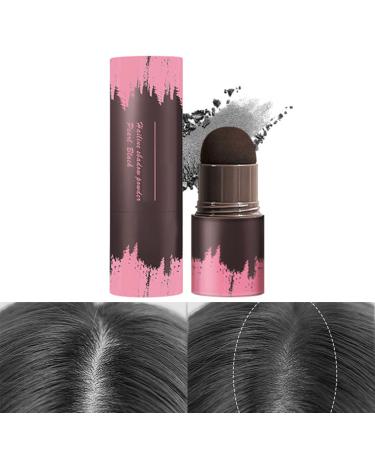 Hairline Shadow Powder Stick Hair Shading Sponge Pen Hair Filler Hair-Line Cover Up Powder Filler Long Lasting Waterproof Hair Shadow Powder Root Touch Up Powder Easy to Use(Pearl Black)