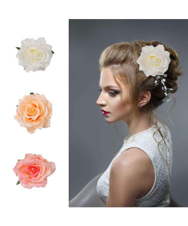 15-Piece Multicolored Flower Hair Clips Set - Rose Wedding Accessories for Women Girls & Children - Buy Online on GoSupps.com