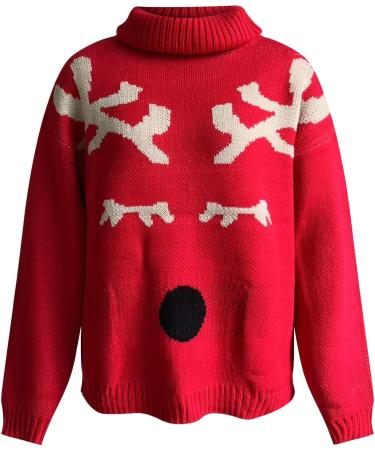 Shop Festive Christmas Sweaters for Men & Women - Reindeer Pattern Hoodies Knit & Long Sleeve - Winter Styles in Green & Red #11 XL - Buy Online on GoSupps.com