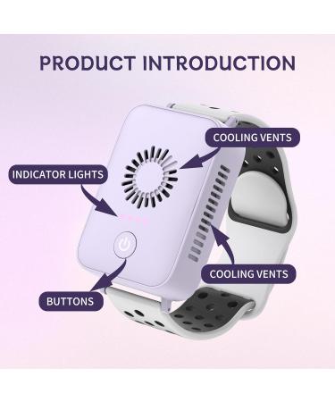 Roodisar Cooling Wristband for Summer Heat Personal Cooling Device Wearable Air Conditioner Body Cooling Products for Hot Weather Adjustable 3 Speeds - Purple - Buy Online on GoSupps.com
