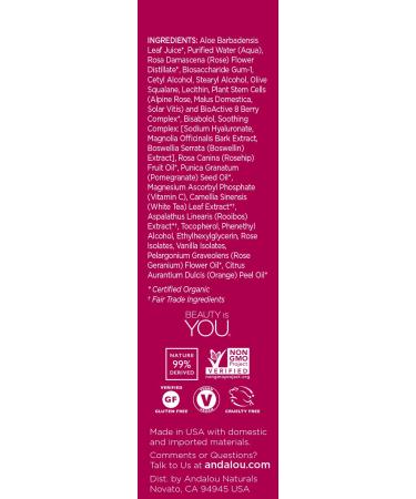 Buy Andalou Naturals 1000 Roses Absolute Serum for Sensitive Skin - 1 fl oz (30 ml) - Buy Online on GoSupps.com