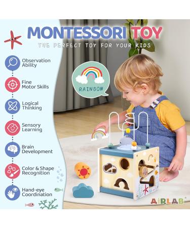 Shop Airlab Motor Cubes - Montessori Activity Center for Babies & Toddlers | Wooden Motoric Toys | Perfect Learning Gift - Buy Online on GoSupps.com