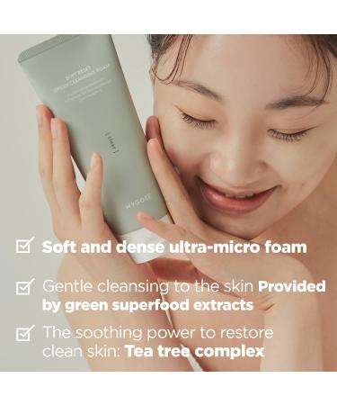 KSBC HYGGEE Soft Reset Green Cleansing Foam - Gentle Face Wash with Tea Tree Extract Ultra Micro Bubbles Mild Facial Cleanser for Sensitive Skin - Soothes & Moisturizes Irritated 5.07oz. - Buy Online on GoSupps.com