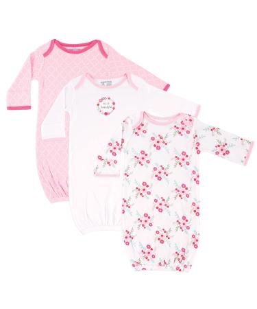 Luvable Friends Baby Girls' Nightgown 0-6 Months Pink Floral