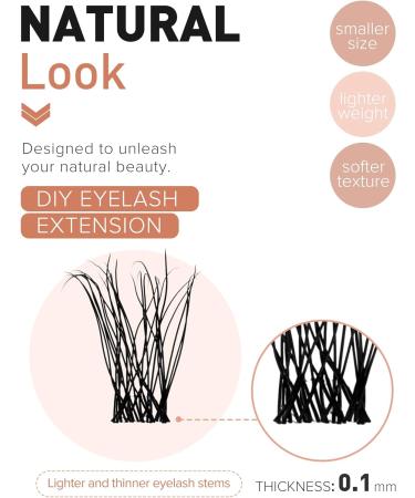 Onlyall DIY Eyelash Extensions - 60 Cluster & Individual Natural Wispy Lashes - H-43 (12MM) - Buy Online on GoSupps.com